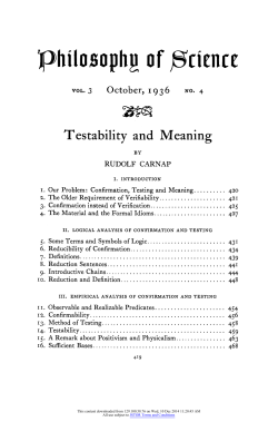 Testability and Meaning