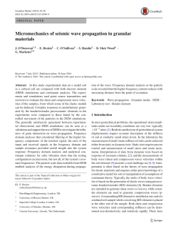Micromechanics of seismic wave propagation in granular materials