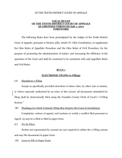 Proposed Local Rules of the Tenth District Court of Appeals to Be