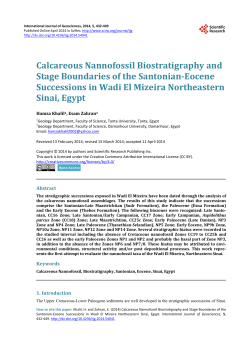 Calcareous Nannofossil Biostratigraphy and Stage Boundaries of