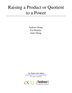 Raising a Product or Quotient to a Power