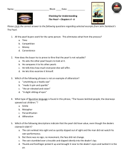 Checking for Understanding The Pearl &ndash; Chapters 4