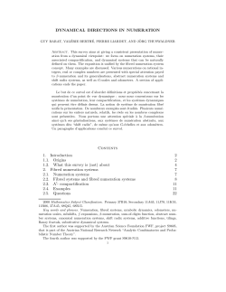 DYNAMICAL DIRECTIONS IN NUMERATION Contents 1