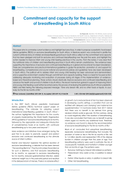 Commitment and capacity for the support of breastfeeding in South