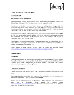 GUIDE TO MAPS HELD AT THE KEEP PRINTED MAPS Non