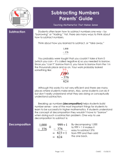 Subtracting Numbers