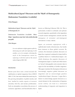 Multicultural Japan? Discourse and the `Myth` of Homogeneity