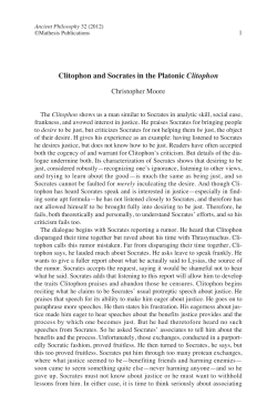 Clitophon and Socrates in the Platonic Clitophon