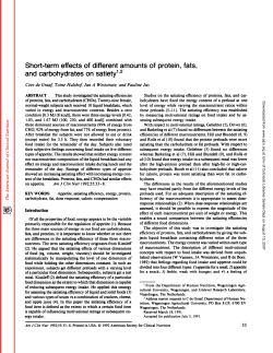 Short-term effects of different amounts of protein, fats