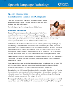 Speech Stimulation Guidelines for Parents and Caregivers