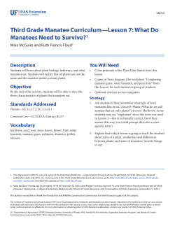 Third Grade Manatee Curriculum—Lesson 7 - EDIS