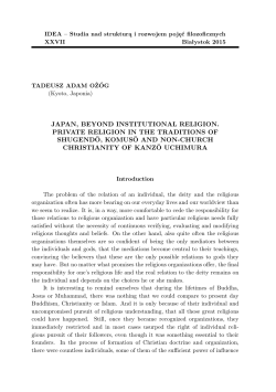 japan, beyond institutional religion. private religion in the traditions