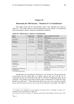Ch. 29. Reinstating the 18th Dynasty