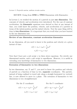 Going from ONE to TWO Dimensions with