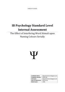 IB Psychology Standard Level Internal Assessment