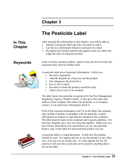 Chapter 3 The Pesticide Label In This Chapter