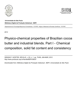 Physico-chemical properties of Brazilian cocoa butter