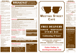 Downloadable PDF Menu