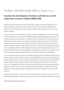 Tertiary Activities in the GDA|A1 Sample Answer