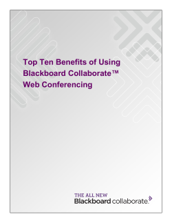 Top Ten Benefits of Using Blackboard Collaborate&trade; Web