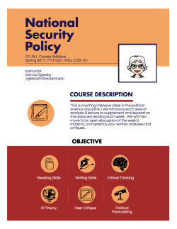 PO 351: National Security Policy 2017