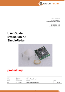 User Guide Evaluation Kit SimpleRadar