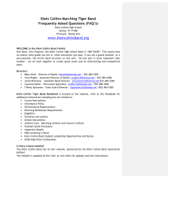 Klein Collins Marching Tiger Band Frequently Asked Questions