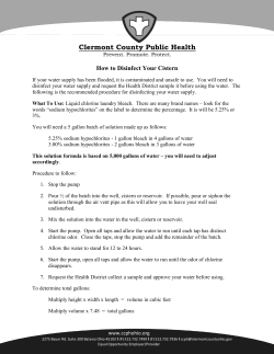 Cistern Disinfection Instructions