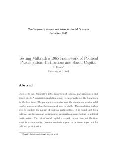 Testing Milbrath`s 1965 Framework of Political Participation