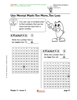 Use Mental Math:Ten More,Ten Less