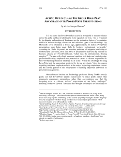 acting out in class: the group role-play advantage over powerpoint