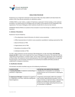 TNA`s Resolution Procedure and Submission Form packet is