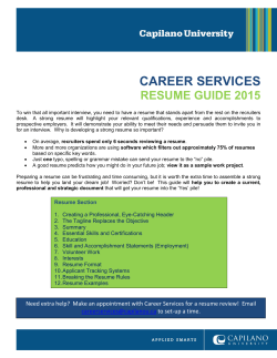 Career Services Resume Guide 2015