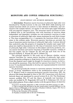 monotone and convex operator functions(1)