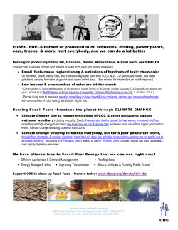 FOSSIL FUELS burned or produced in oil refineries, drilling, power