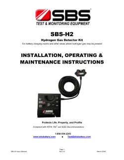 SBS-H2 Hydrogen Gas Detector User Manual