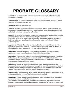 probate glossary - Colorado Judicial Branch