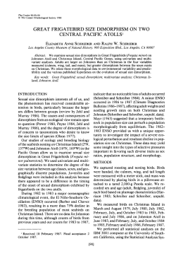 Great Frigatebird Size Dimorphism on Two Central Pacific Atolls