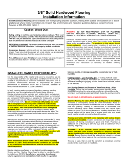 3/8&rdquo; Solid Hardwood Flooring Installation Information