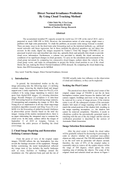 Direct Normal Irradiance Prediction By Using Cloud Tracking Method