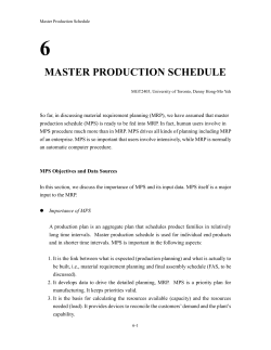 Master Production Schedule
