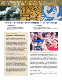 Informal Institutions and Strategies for Social