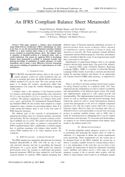 An IFRS Complaint Balance Sheet Metamodel