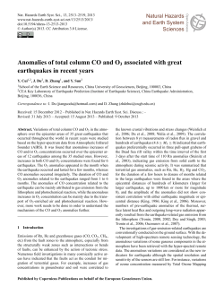 Anomalies of total column CO and O3 associated with