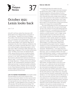 October 1921: Lenin looks back - The Platypus Affiliated Society