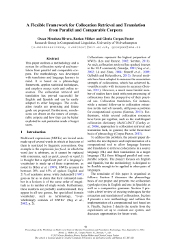 A Flexible Framework for Collocation Retrieval and Translation from