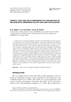 GROWTH, YIELD AND YIELD COMPONENTS OF LOWLAND