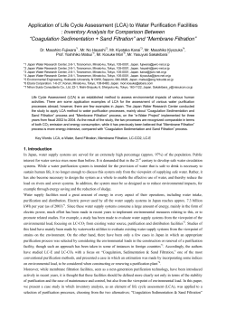 Application of Life Cycle Assessment (LCA) to Water Purification