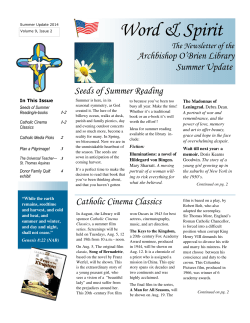 Summer 2014  - St. Thomas Seminary