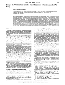 Energies of cr* Orbitals from Extended Huckel Calculations in